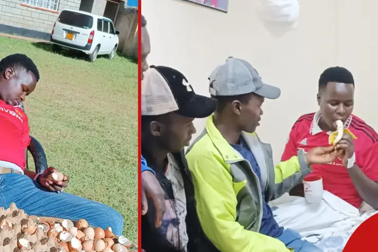 Man United fan who survived death while eating tray of eggs after Arsenal defeat pleads to club for help