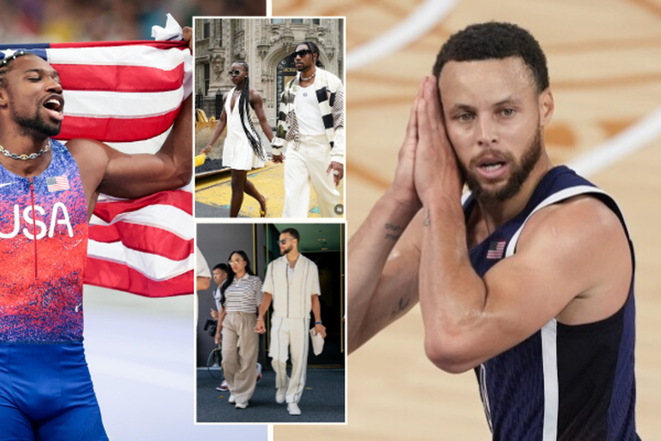 Noah Lyles and Steph Curry: American Olympic stars and their partners storm US Open final in style
