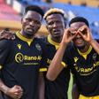 Muhammed Rabiu Zulkifilu, left, celebrates one of his goals with his Ranchers Bees teammates.