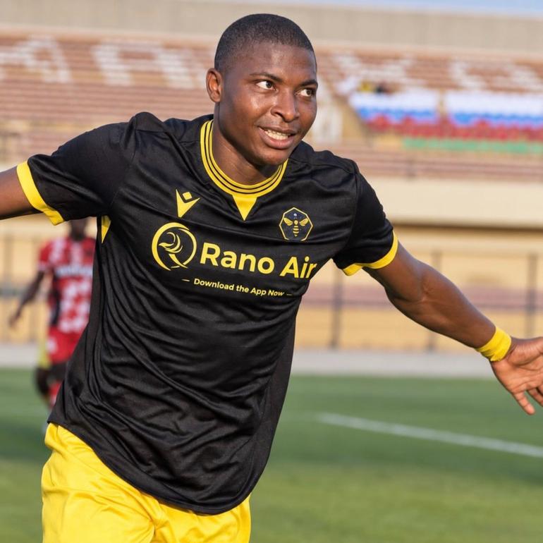 Jamilu Yusuf Onga after he completed the rout for Ranchers Bees.