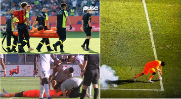 Ligue 1 tie abandoned after goalkeeper hit by projectile