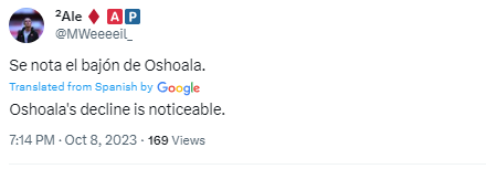 Some Barcelona fans took to social media to suggest Oshoala is declining.