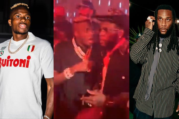 Super Eagles of Nigeria star Victor Osimhen teams up with African Giant Burna Boy in Lagos.