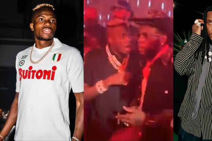 Super Eagles of Nigeria star Victor Osimhen teams up with African Giant Burna Boy in Lagos.