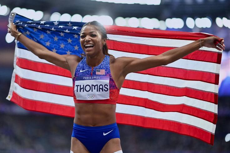 American sprinter Gabby Thomas reflects on iconic Athlos attire in historic tribute