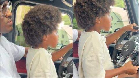 Kamaru Usman and Samirah: Reactions as Nigerian Nightmare drives Mercedes G-Wagon with daughter