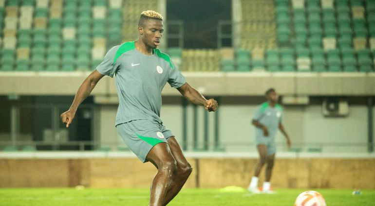 Victor Osimhen in Super Eagles training || Image credit: Imago