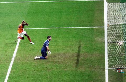 Victor Osimhen wheels off after his latest heroics for Gala.