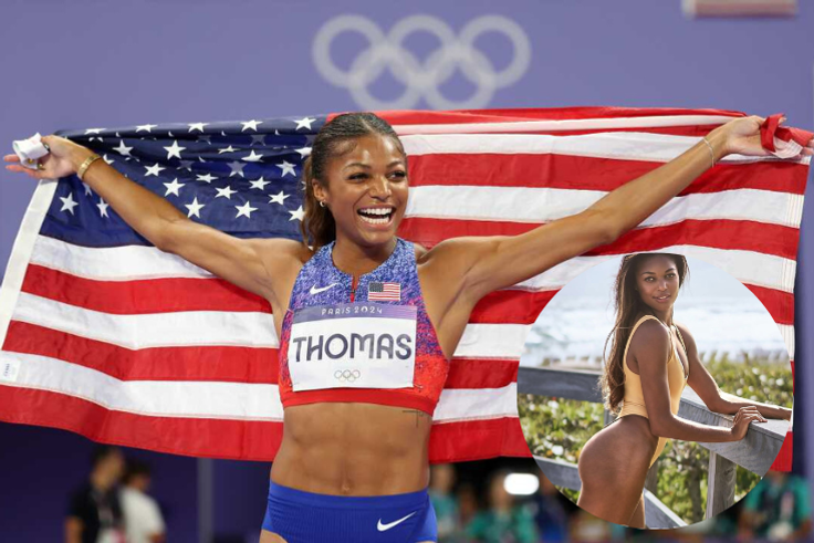 Keeping up with off-season activities: Gabby Thomas stuns in swimsuit as she transitions from sprinting to spotlight