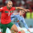 Morocco midfielder Sofyan Amrabat (L) is a player in high demand