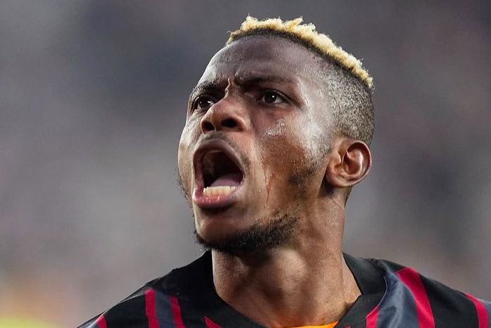 Victor Osimhen celebrating a goal for Glatasaray | NFW on X