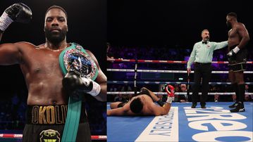 Lawrence Okolie: Nigerian-born boxer stops Hussein Muhamed in heavyweight debut