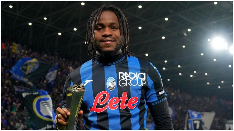 Ademola Lookman with his latest man of the match award for Serie A side Atalanta.