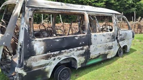Fire razes down Division One side GFE 105's van while on transit from game