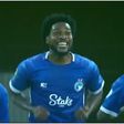 Brown Ideye celebrates his first goal for Enyimba.
