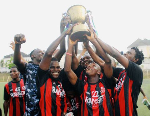 Rangers international lift the Enugu FA Cup title.