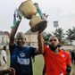 Maikaba with the FA Cup trophy after Rangers defeated Ingas.