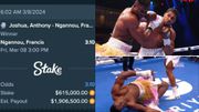 Drake loses ₦950 million betting on Francis Ngannou to beat Anthony Joshua