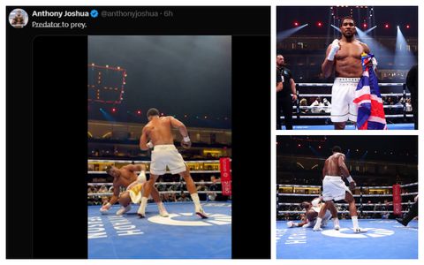 'P̶r̶e̶d̶a̶t̶o̶r̶ to prey' - Anthony Joshua trolls Francis Ngannou on social media following second-round knockout