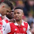 Gabriel Jesus of Arsenal celebrating a goal.