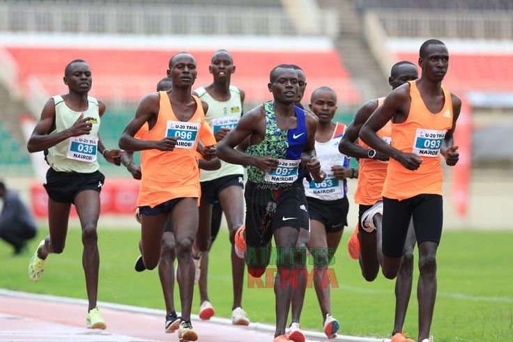 Junior athletes in action during the AK trials for the Africa Junior Championships