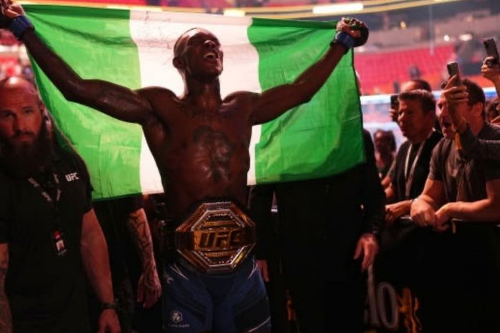 The Nigerian flag was on display as Israel Adesanya reclaimed the UFC Middleweight title from Alex Pereira