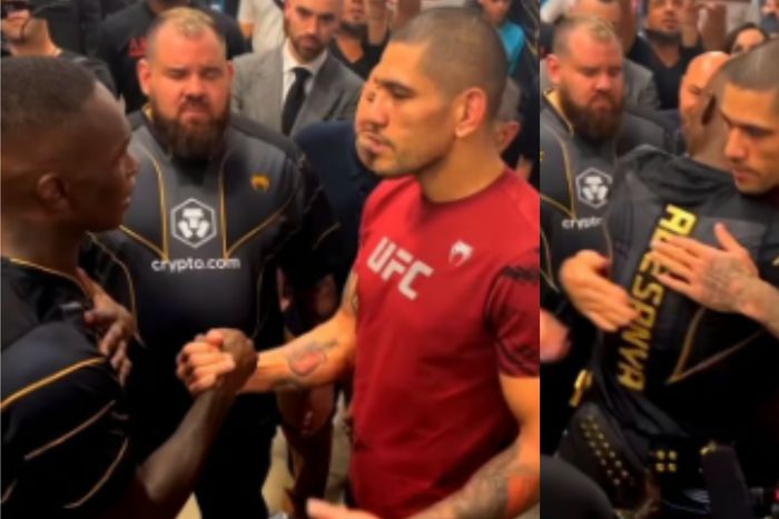 Israel Adesanya and Alex Pereira talk things through after UFC 287