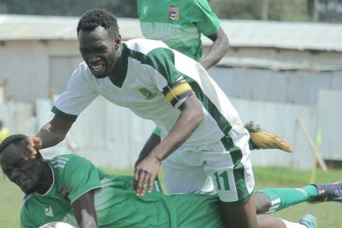 Mathare United forward Daniel Otieno in action against Vihiga Bullets.