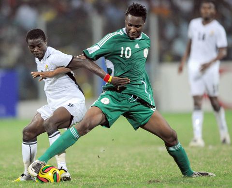 Mikel Obi for Nigeria against Ghana in 2008