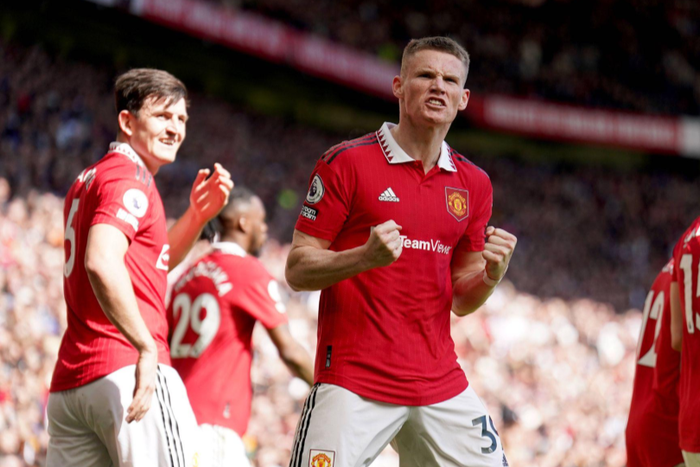 Scott Mctominay celebrates scoring for Manchester United