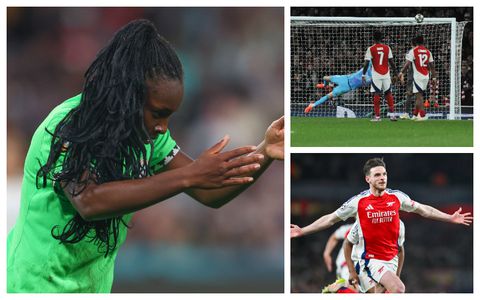 Watch: Super Falcons star in awe as she reacts to Rice scoring two free kicks against Madrid in UCL