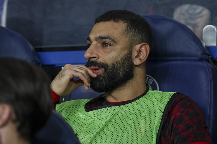 Mohamed Salah watching from the bench while his team got picked apart in Paris