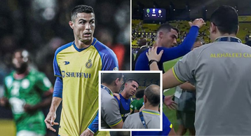 Angry Cristiano Ronaldo pushes away fan who tried to take a selfie with him