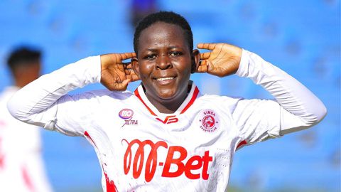 Red hot Kenyan forward Jentrix Shikangwa scores again for Simba Queens