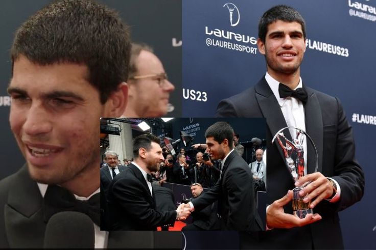 Carlos Alcaraz star-struck seeing Messi at Laureus Sports Award