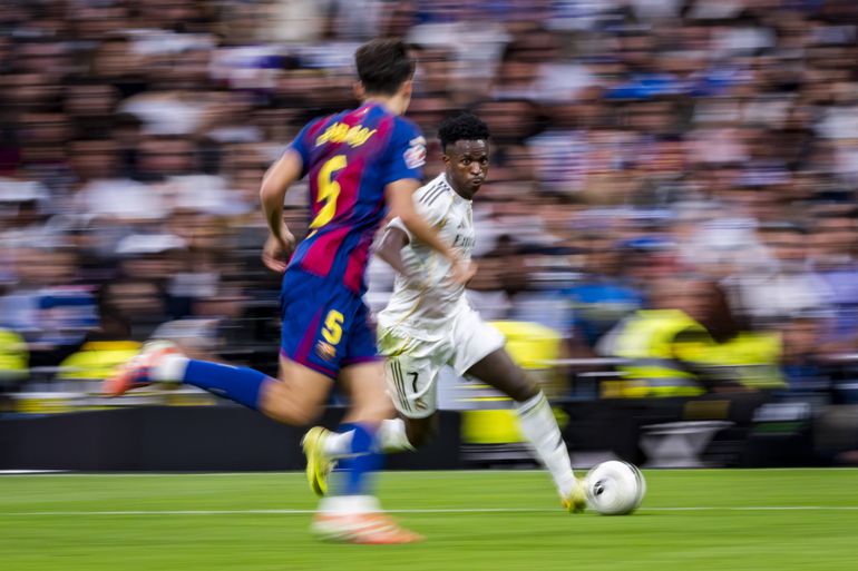 Barcelona vs Real Madrid in La Liga action