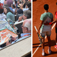 Incredible painting by an artist at 2023 Roland Garros