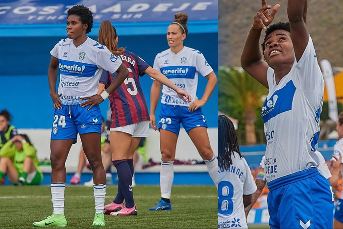 In Spain, Gift Monday outshines Super Falcons teammate Rinsola Babajide with a goal for Tenerife against Eibar.