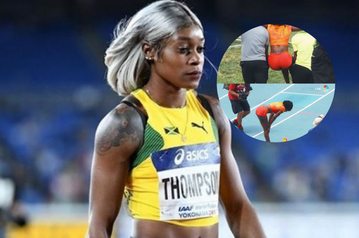 Worrying scenes as Olympic champion Elaine Thompson-Herah is carried off injured at NYC Grand Prix