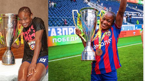 Francisca Ordega: Super Falcons star celebrates Russian Super Cup victory with CSKA Moscow