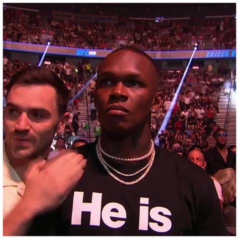 Adesanya was stoically gazing down on the top middleweight challenger as the South African Du Plessis celebrated his stunning triumph.