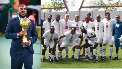 Okocha: Super Eagles legend features in CAF charity match with Adebayor, Gyan and Diouf