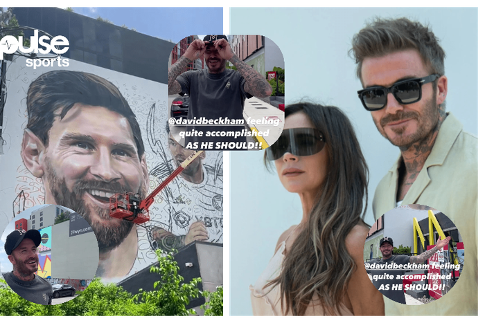 David Beckham videoed painting Messi