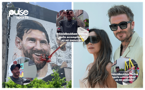 David Beckham's wife films him painting Messi Mural welcoming him to Inter Miami