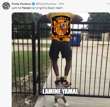 See what people are saying as Barcelona star Lamine Yamal at just 16 years old makes history at Euro 2024 with a goal for Spain against France