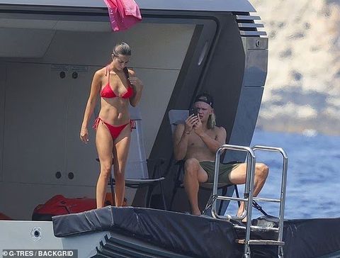Haaland and his girlfriend Isabel Haugseng in Ibiza | Credit: Daily Mail