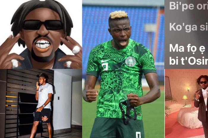 Osimhen took to social media to lend his support to the new album by Olamide.