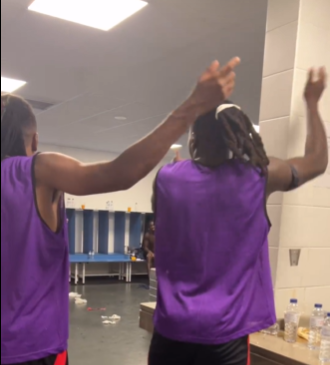 Alex Iwobi and Calvin Bassey searching for Chidera Ejuke in the Sevilla dressing room.