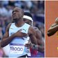 Letsile Tebogo (left) emulates Usain Bolt (right) after his stunning win in Paris 2024 Olympics.