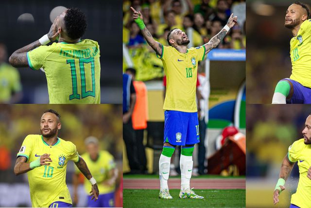 After receiving a low cross inside the penalty area, Neymar finished accurately and closely from close range to set a new record. - Image Credit - Instagram/CBF